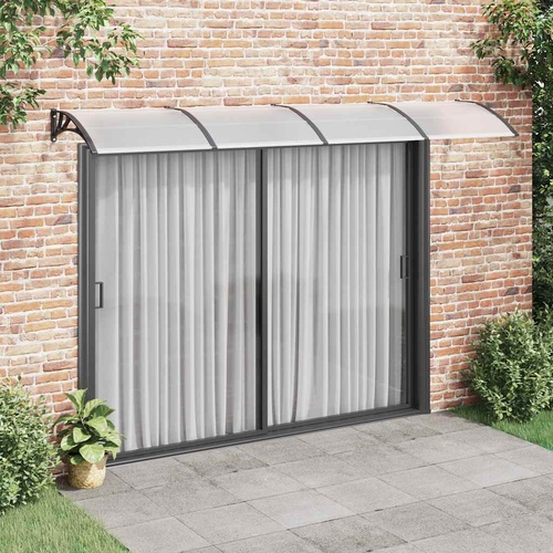 Door Canopy Black 350x100 cm Polycarbonate