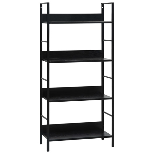 4-Layer Book Shelf Black 60x27.6x124.5 cm Engineered Wood