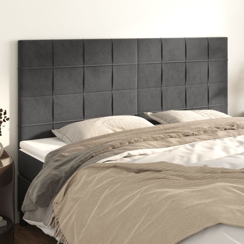 Headboard Dark Grey 160x5x118/128 cm Velvet