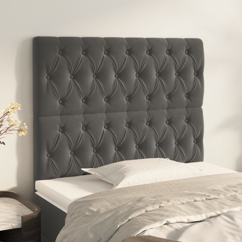 Headboard Dark Grey 100x7x118/128 cm Velvet