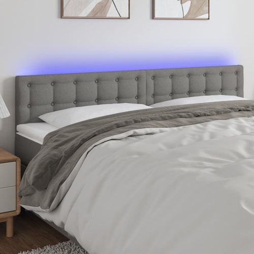 LED Headboard Dark Grey 200 cm Fabric