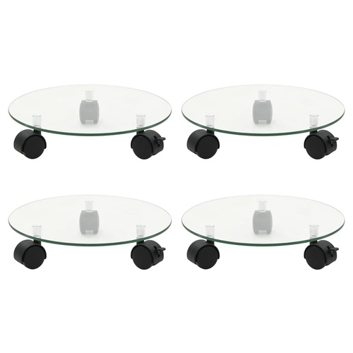 Plant Rollers 4 pcs 28 cm Tempered Glass Round