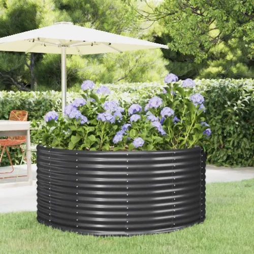 Garden Raised Bed Anthracite 140x140x68 cm Galvanised Steel