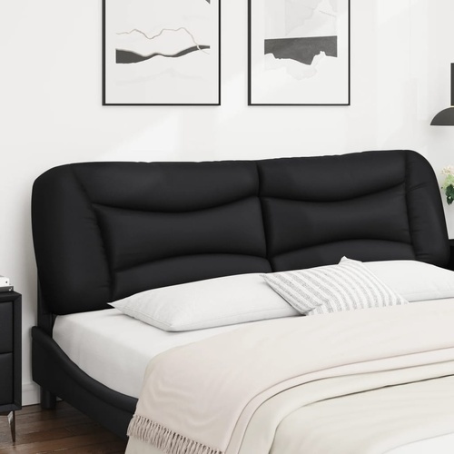 Headboard Cushion "Hvar" Black 180 cm Faux Leather