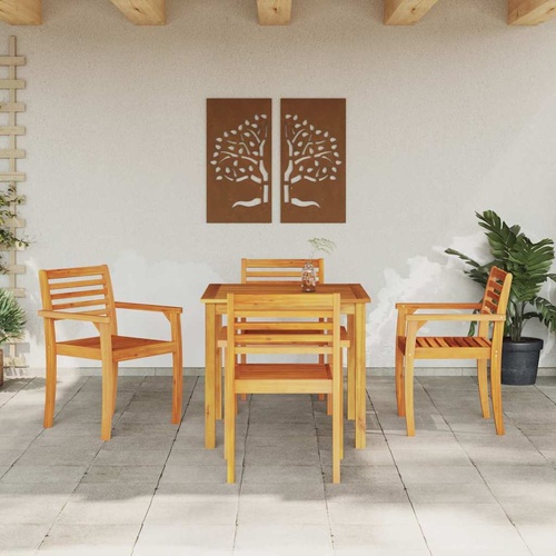 5 Piece Garden Dining Set - Solid Acacia Wood