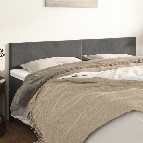 Headboards Dark Grey 200x5x78/88 cm Velvet