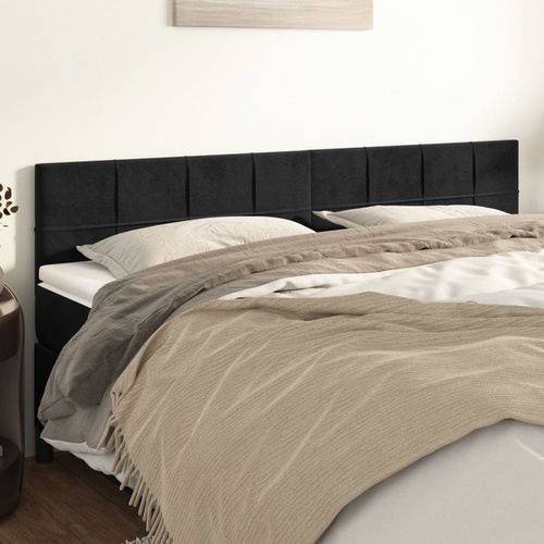 Headboards Black 160x5x78/88 cm Velvet