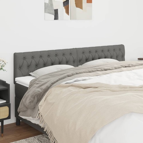 Headboards Dark Grey 200x7x78/88 cm Fabric
