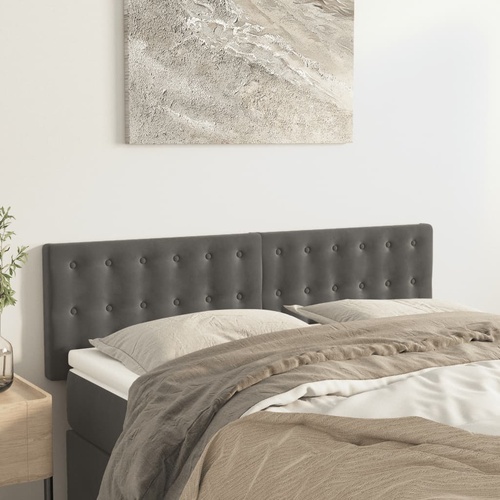Headboards Dark Grey 144x5x78/88 cm Velvet