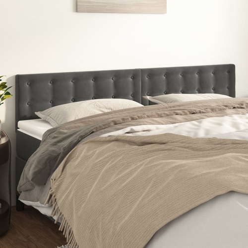 Headboards Dark Grey 160x5x78/88 cm Velvet