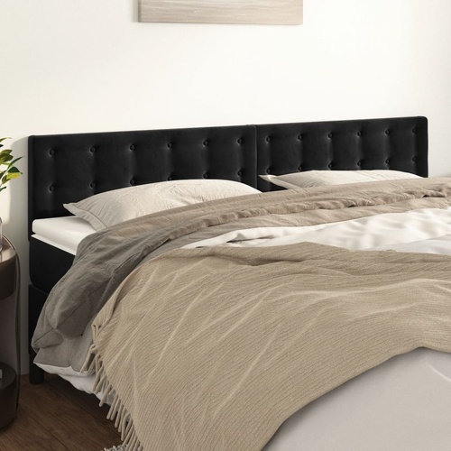 Headboards Black 160x5x78/88 cm Velvet