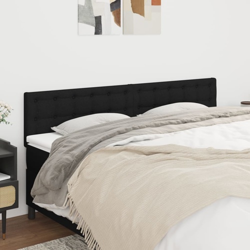 Headboards Black 200x5x78/88 cm Fabric