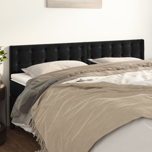 Headboards Black 200x5x78/88 cm Velvet