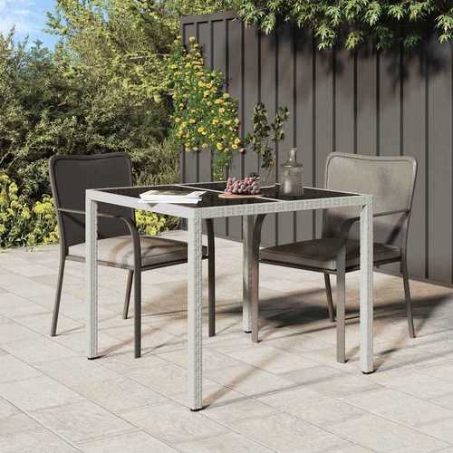 Garden Table White 90 x 90 x 75 cm Poly Rattan