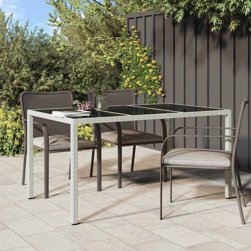 Garden Table White 150 x 90 x 75 cm Poly Rattan