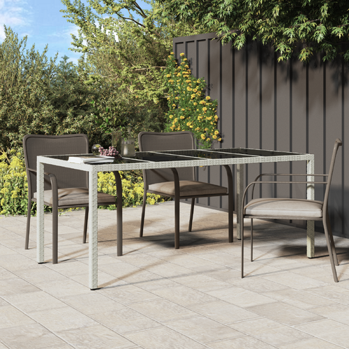 Garden Table White 190 x 90 x 75 cm Poly Rattan