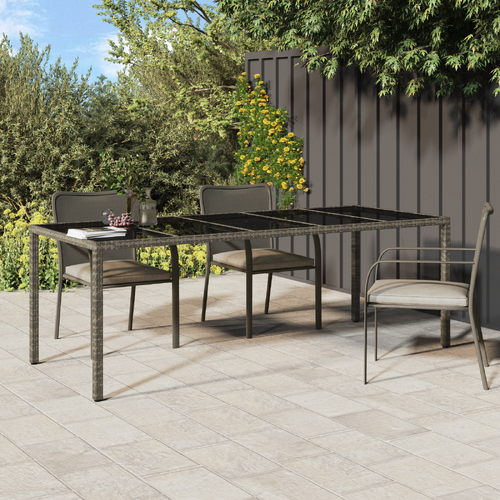 Garden Table Grey 250 x 100 x 75 cm Poly Rattan