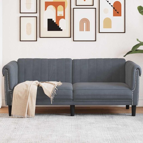 Sofa 2-Seater Dark Grey Velvet