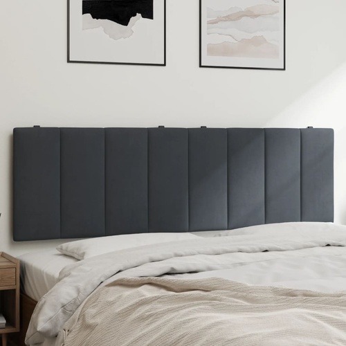 Headboard Cushion "Hanko" Dark Grey 152 cm Queen Velvet