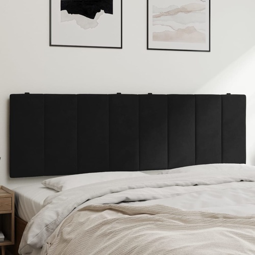 Headboard Cushion "Hanko" Black 152 cm Queen Velvet