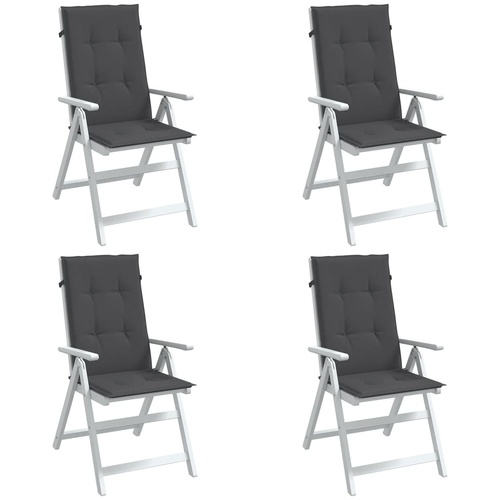 Highback Chair Cushions 4 pcs Melange Anthracite 120x50x4 cm Fabric