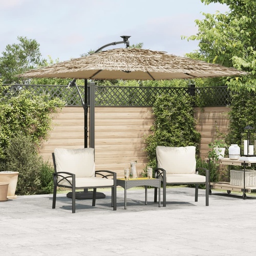 Garden Parasol with Steel Pole Brown 269x269x235 cm