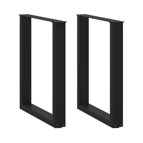 Dining Table Legs U-Shaped 2 pcs Black 70x(72-73) cm Steel