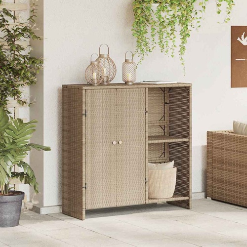 Storage Cabinet Beige 100x36x102 cm Rattan