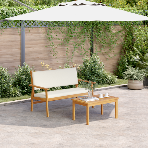 4 Piece Garden Sofa Set with Cushions Solid Wood Acacia