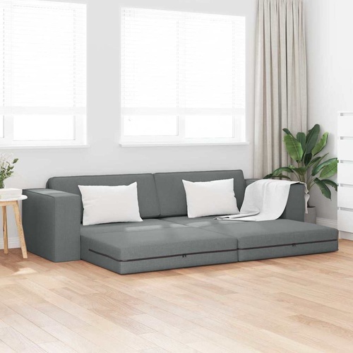 Floor Sofa Bed 2-in-1 Dark Grey 245x150x60.5 cm Fabric