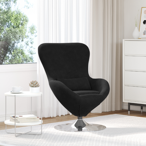Egg Chair in Black Velvet