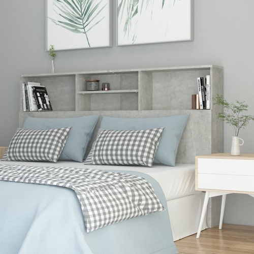 Headboard Cabinet Concrete Grey 160 cm