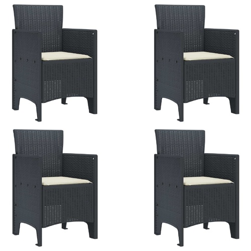 Garden Chair 4 pcs Anthracite 53 x 49 x 85 cm Polypropylene