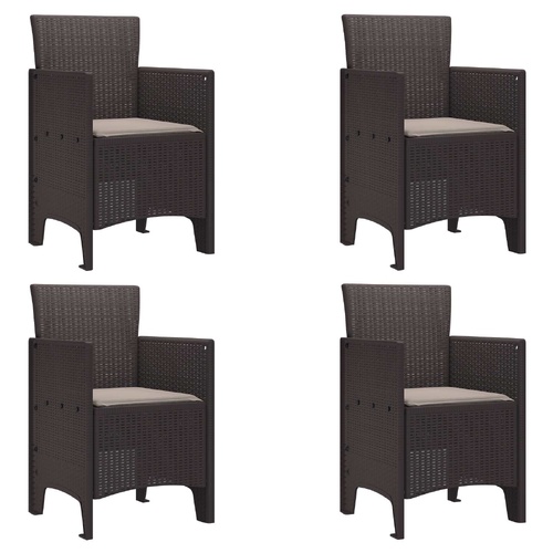 Garden Chair 4 pcs Brown 53 x 49 x 85 cm Polypropylene