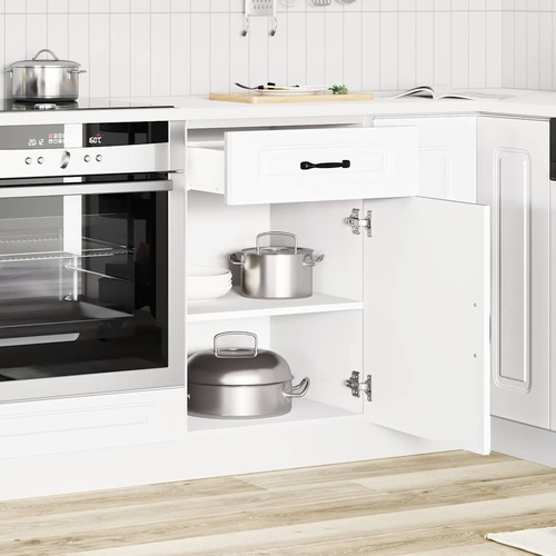 Kitchen Base Cabinet Kalmar White Engineered Wood