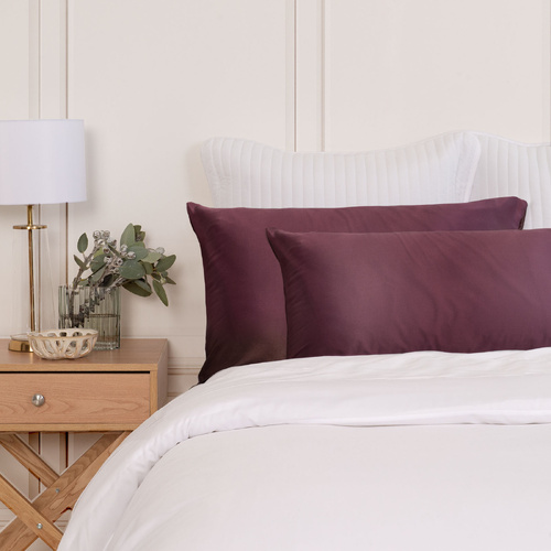 SILK PILLOW CASE TWIN PACK - SIZE: 51X76CM? - Malaga Wine - Model-15533B