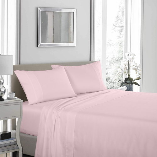 Royal Comfort - 1200TC Ultrasoft 4 Pc Sheet Set - King - Soft Pink - Model-90F41B