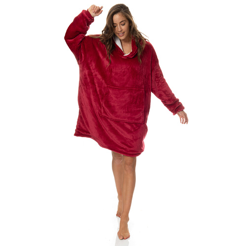 Royal Comfort Snug Hoodie - Red - Model-DF849F