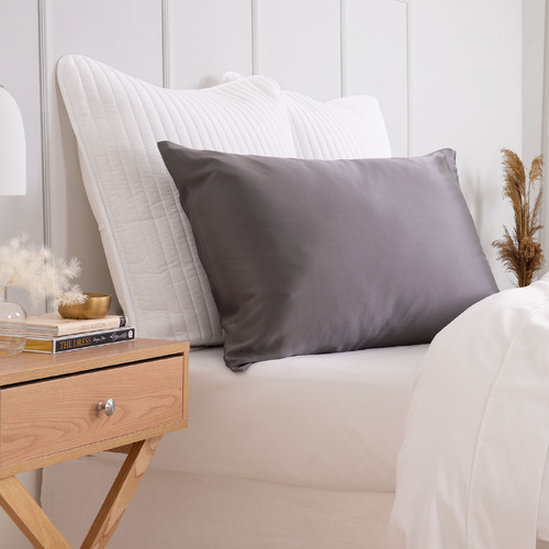 Pure Silk Pillow Case by Royal Comfort-Charcoal - Model-96EB67