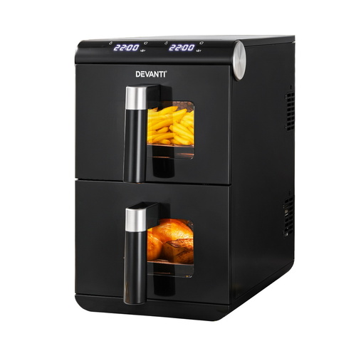 Devanti Air Fryer Oven 11L Dual Zone Fryers
