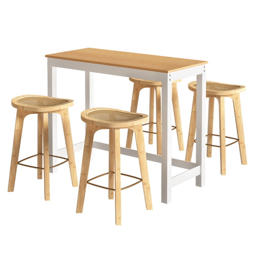 Artiss Bar Table and Stools Set Dining Desk Kitchen Chairs Cafe Pub