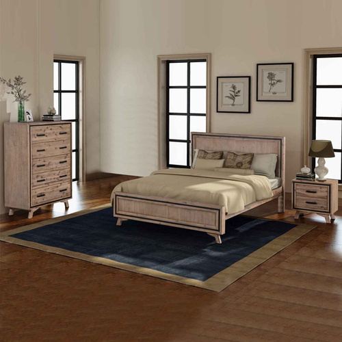 Seashore Silver Brush 4 Pcs King Bedroom Suite