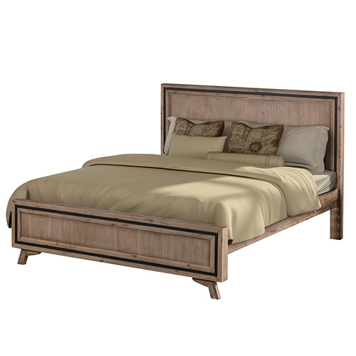 Seashore Silver Brush 4 Pcs Queen Bedroom Suite