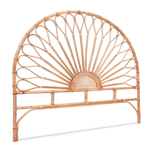 Artiss Bed Headboard Queen Bedhead Rattan - MARI Pine