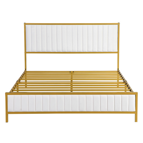 Levede Metal Bed Frame Under Bed Storage Double Beige