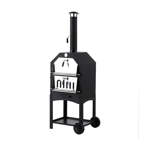 3in1 Pizza Oven Charcoal BBQ Grill Steel - Model-EAB01E