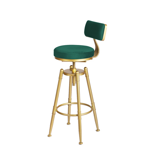 1x Bar Stools Velvet Kitchen Green - Model-C63A71
