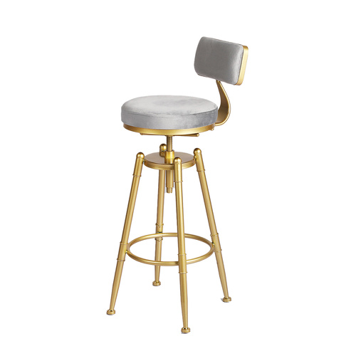 1x Bar Stools Kitchen Stool Chair Grey - Model-1215C9