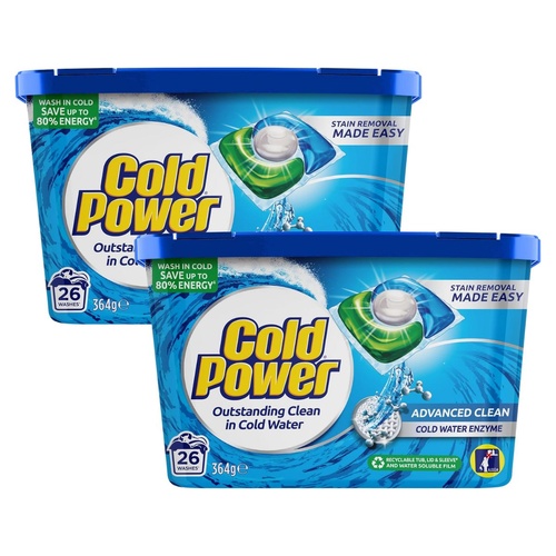 Cold Power Advanced Clean x 52 Laundry Detergent Capsules