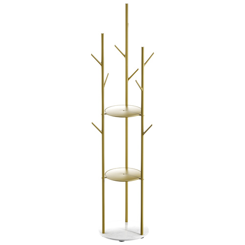 Coat Rack Clothes Stand 8 Hook Organizer Gold - Model-594599